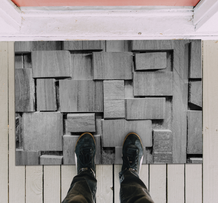 Lesena deska temna 3d tekstura les vinil preproga - TenStickers