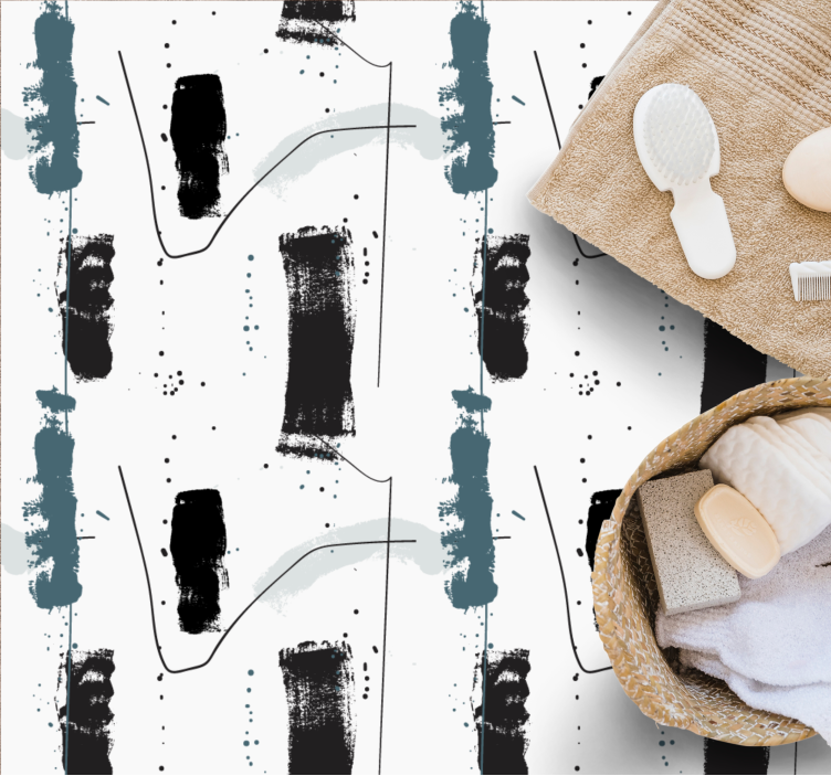 Linearne abstraktne oblike minimalistična vinilna preproga - TenStickers