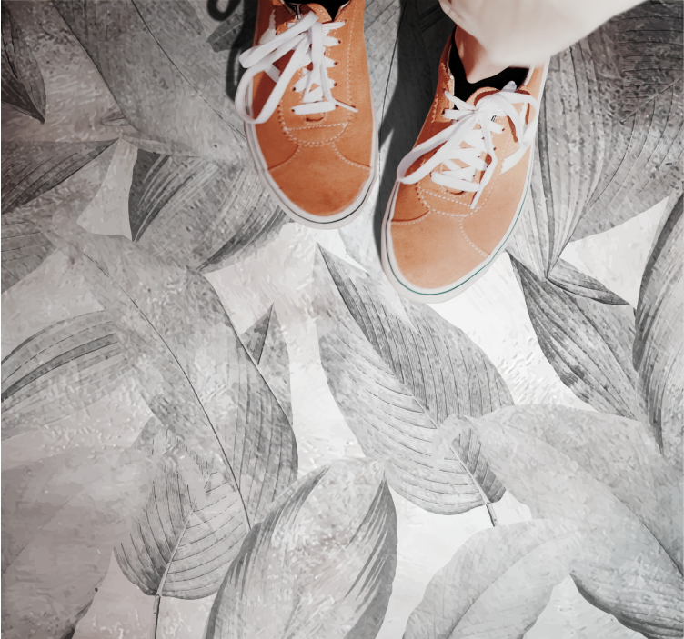 Listnat enobarvni vzorec cvetlična vinilna preproga - TenStickers