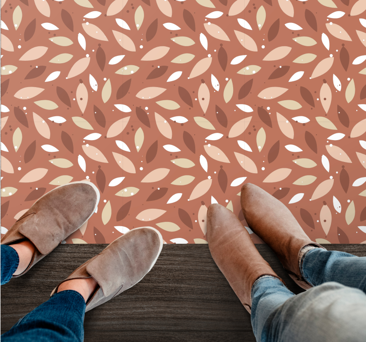 Listnat vzorec cvetlična vinilna preproga - TenStickers