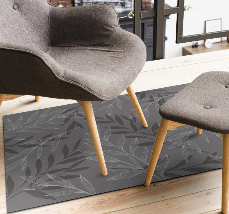 Listnata silhueta cvetlična vinilna preproga - TenStickers