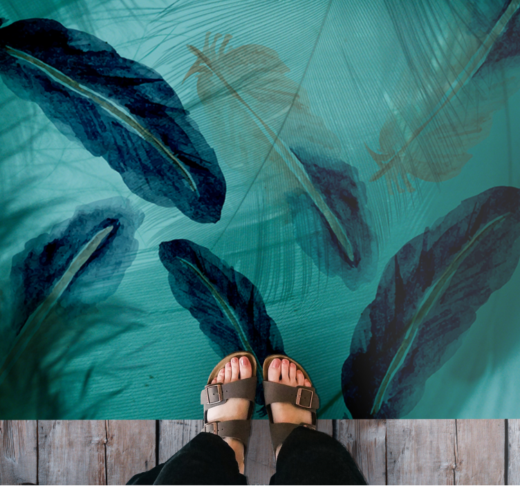 Listnata tropska oaza Naravne vinilnea preproga - TenStickers