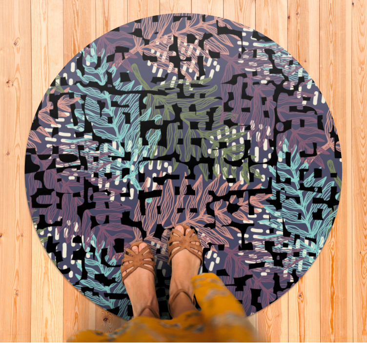 Listnati botanični elementi cvetlična vinilna preproga - TenStickers