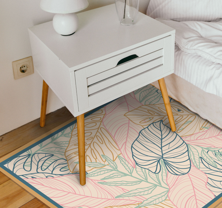 Listnati tropski vzorci Naravne vinilnea preproga - TenStickers