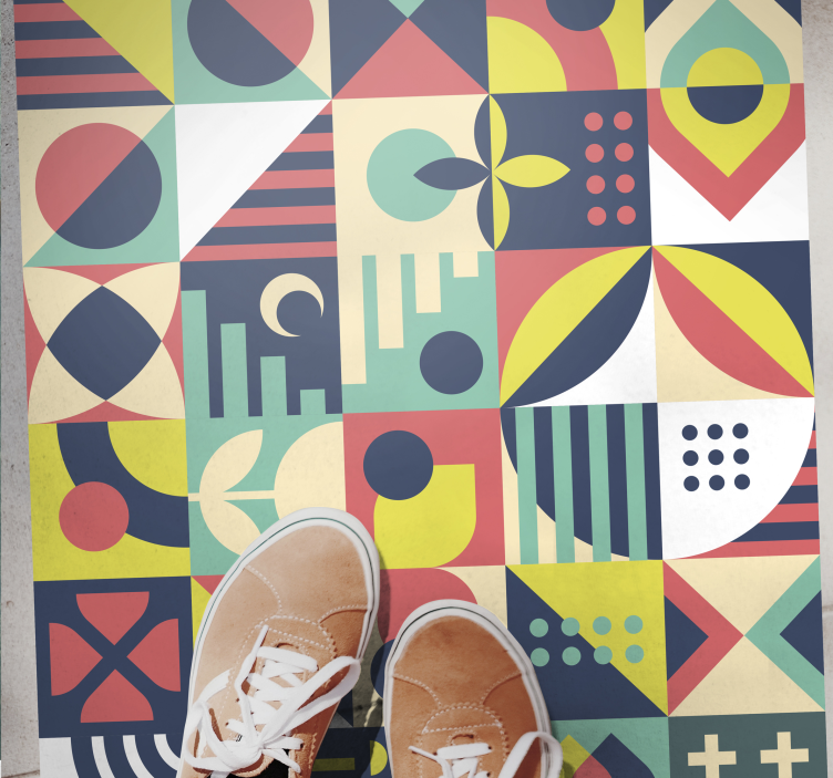 Lively shapes vinilne preproge z geometrijskimi vzorci - TenStickers