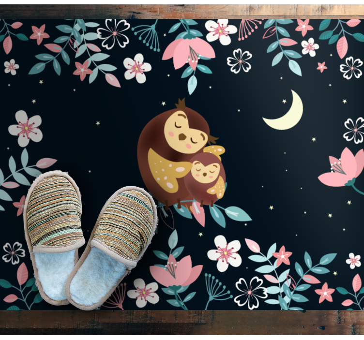 Ljubezen mame sove Tepih z živalskim potiskom - TenStickers