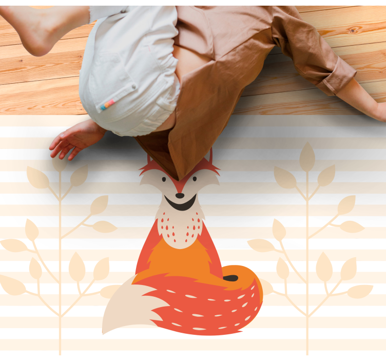 Ljubka ilustracija lisice Otroške vinilna preproga - TenStickers