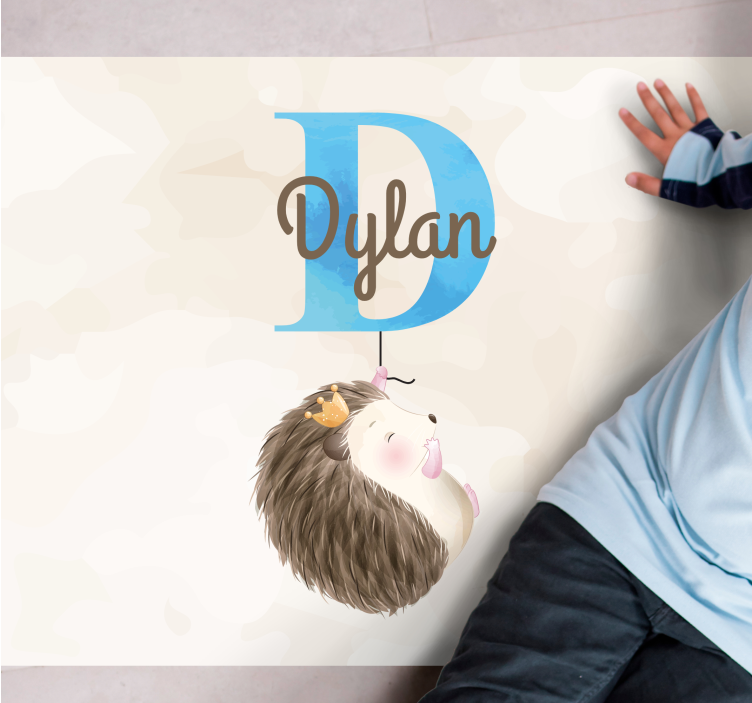 Ljubka začetnica ježa Vinilna preproga z imeni - TenStickers