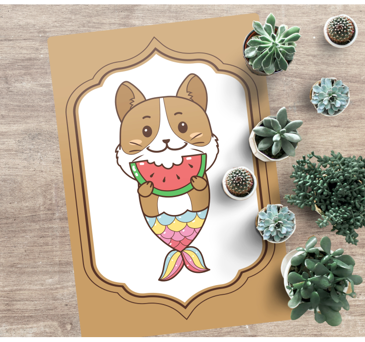 Ljubki lik morske deklice Tepih z živalskim potiskom - TenStickers