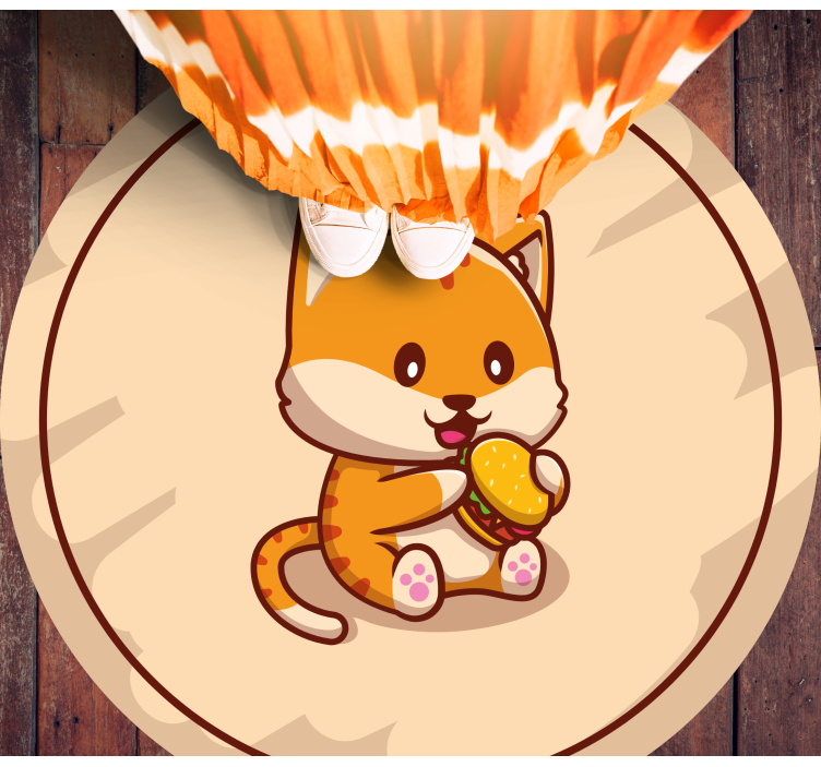 Mačji dojenček s sendvičem Otroške vinilna preproga - TenStickers