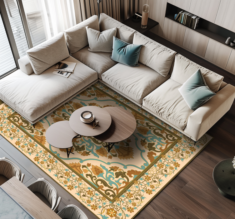 Mandala bež dizajn Jedilniški vinilni dekorativni preprogi - TenStickers