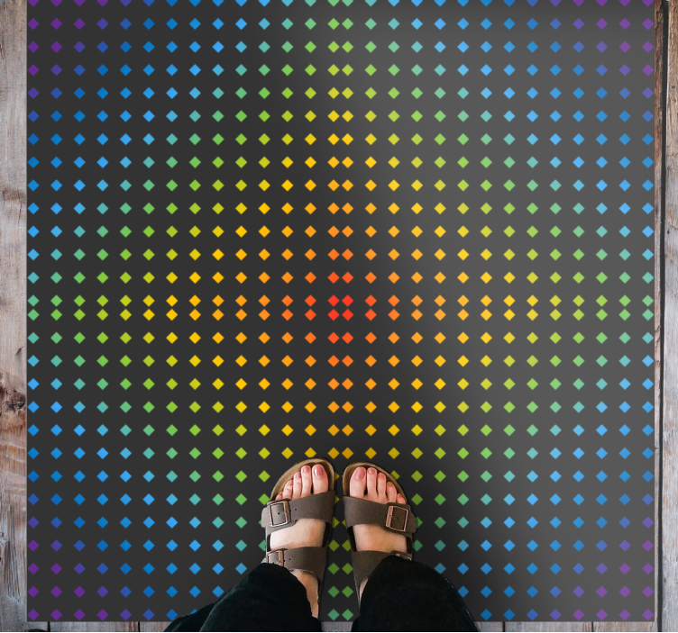 Mavrični diamantni dizajn Vinilna preproga za najstnike - TenStickers