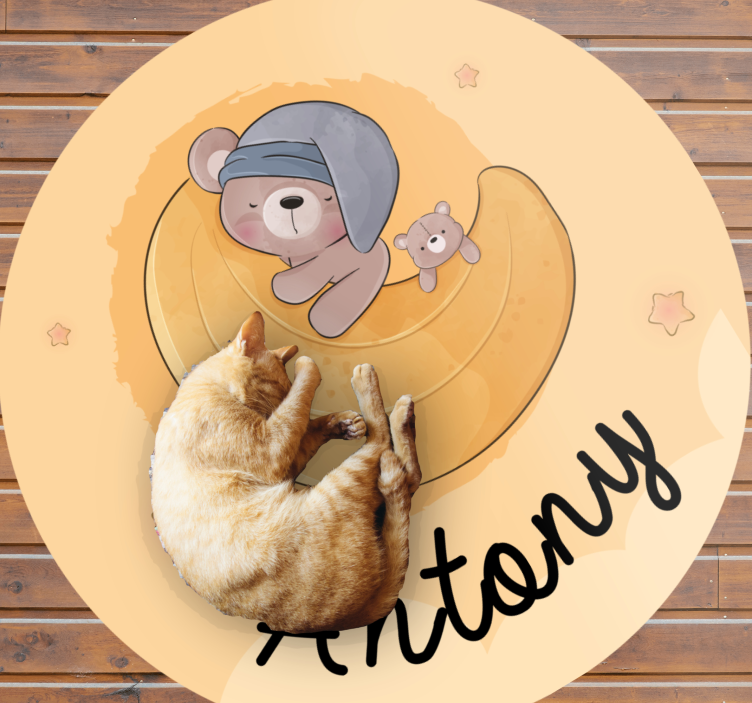 Medvedek, obdan z zvezdami, personalizirana podloga - TenStickers