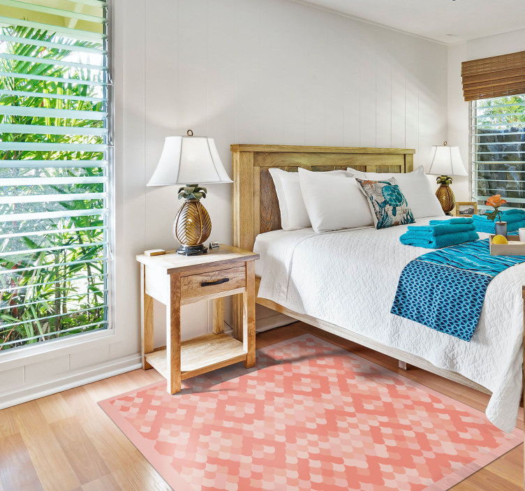 Mehko rožnate ribje luske vinilni tepih s potiskom živali - TenStickers