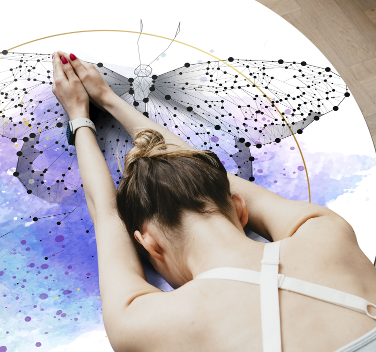 Metulj akvarel cvetlična vinilna preproga - TenStickers