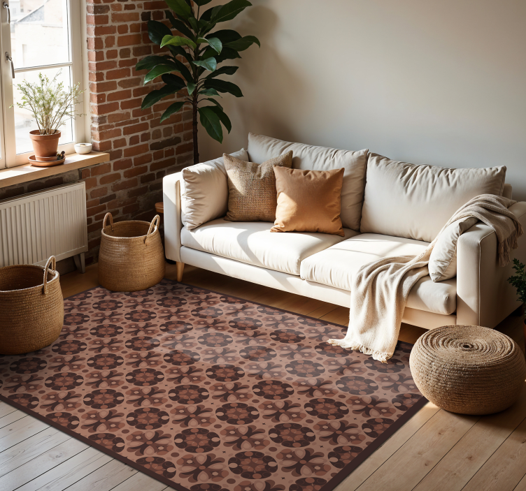 mocha mousse Vinilna talna obloga v imitaciji ploščic - TenStickers