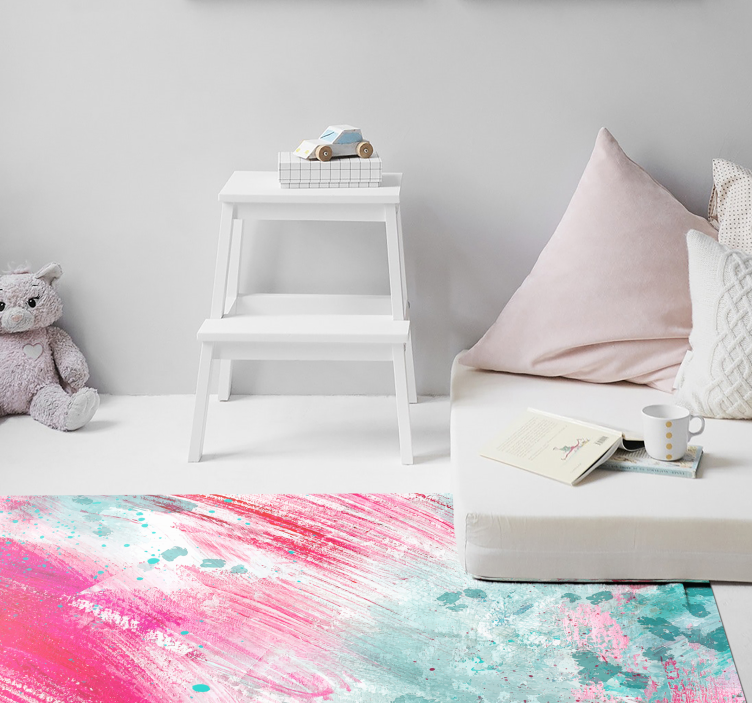 Moderna umetnost barvita brizga moderna vinil preproga - TenStickers