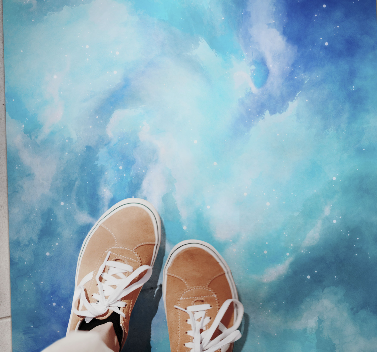 Modra akvarel moderna vinil preproga - TenStickers