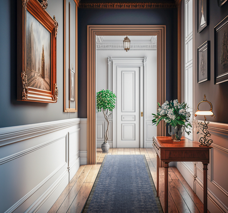 Modra vintage vzorec vintage preproga za hodnik - TenStickers