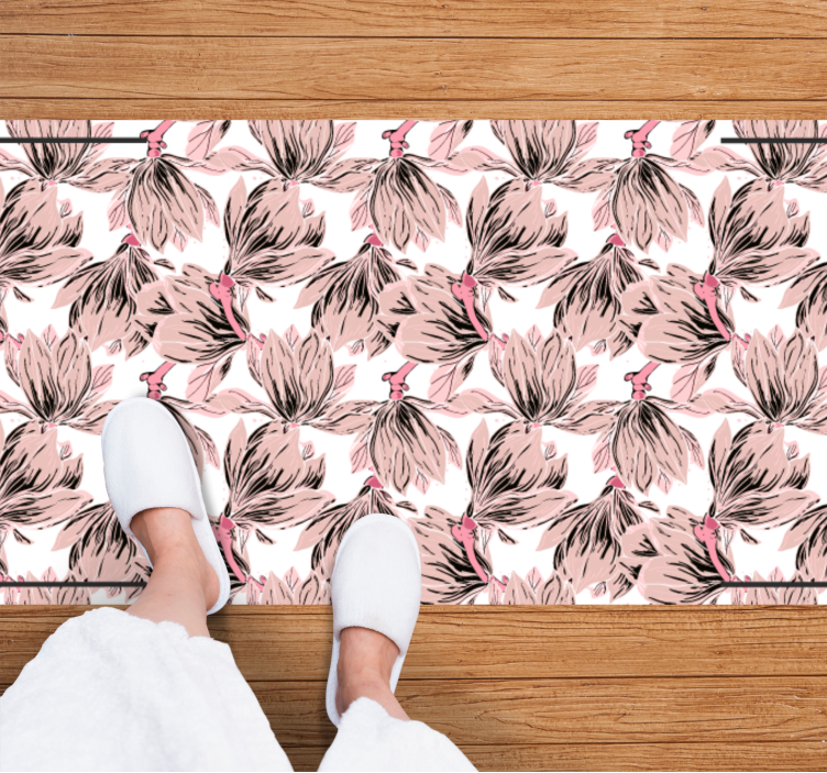 Motiv blush blossom cvetlična vinilna preproga - TenStickers
