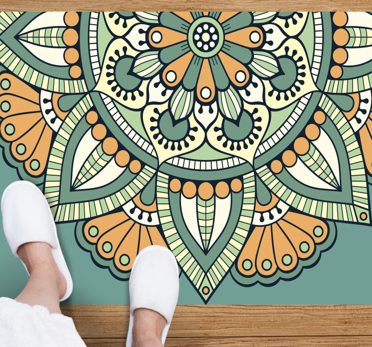 Polcvetlični motiv Vinilna preproga mandala - TenStickers