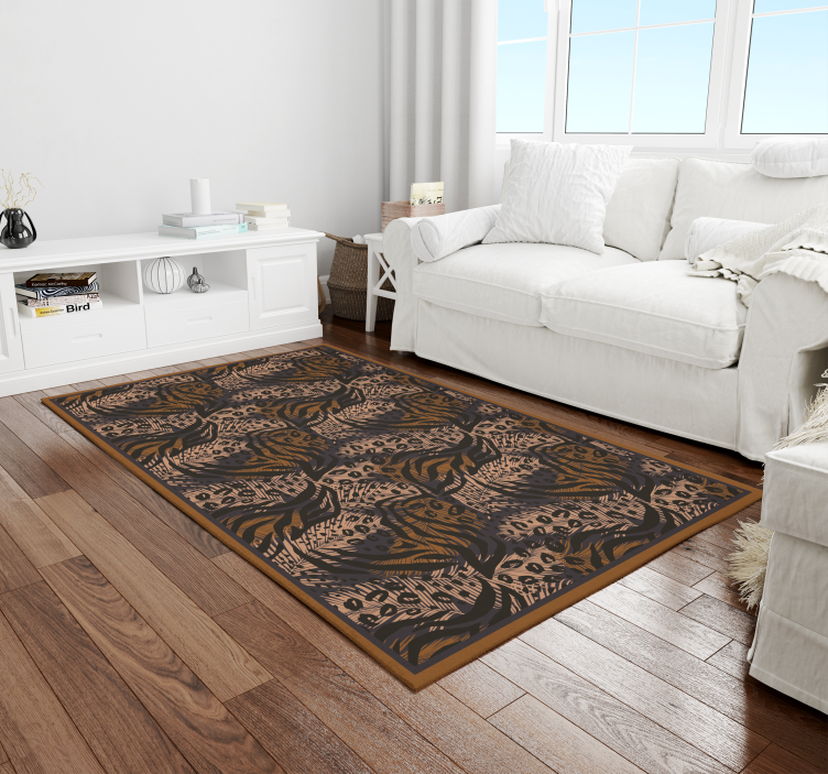 Motiv eksotične džungle vinilni tepih s potiskom živali - TenStickers