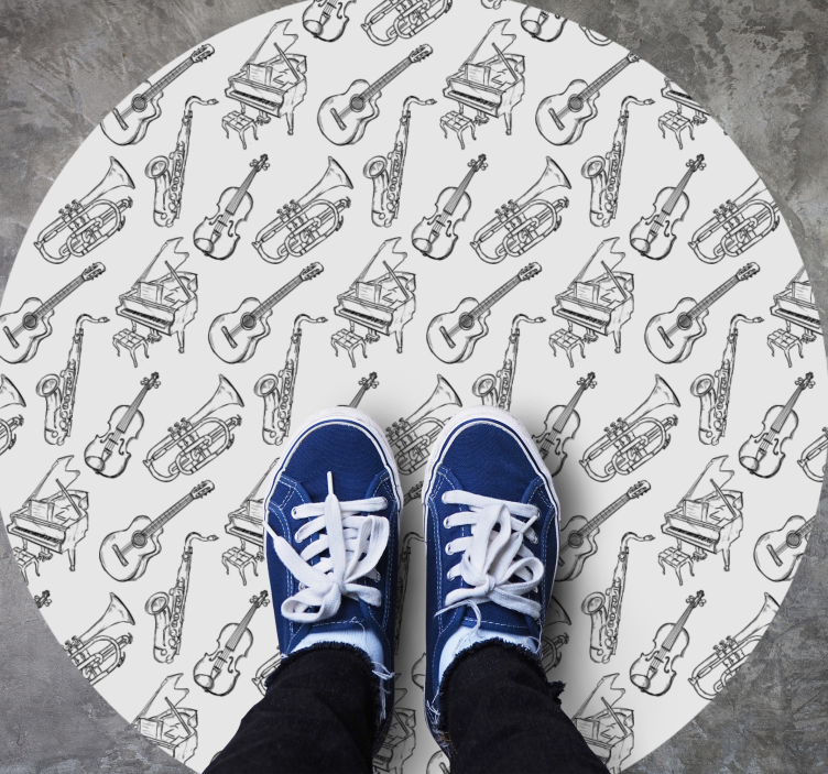 Motiv glasbil Okrogla vinilna preproga - TenStickers