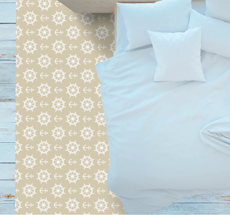 Motiv pomorskega kompasa Vinilna preproga za dnevno sobo - TenStickers