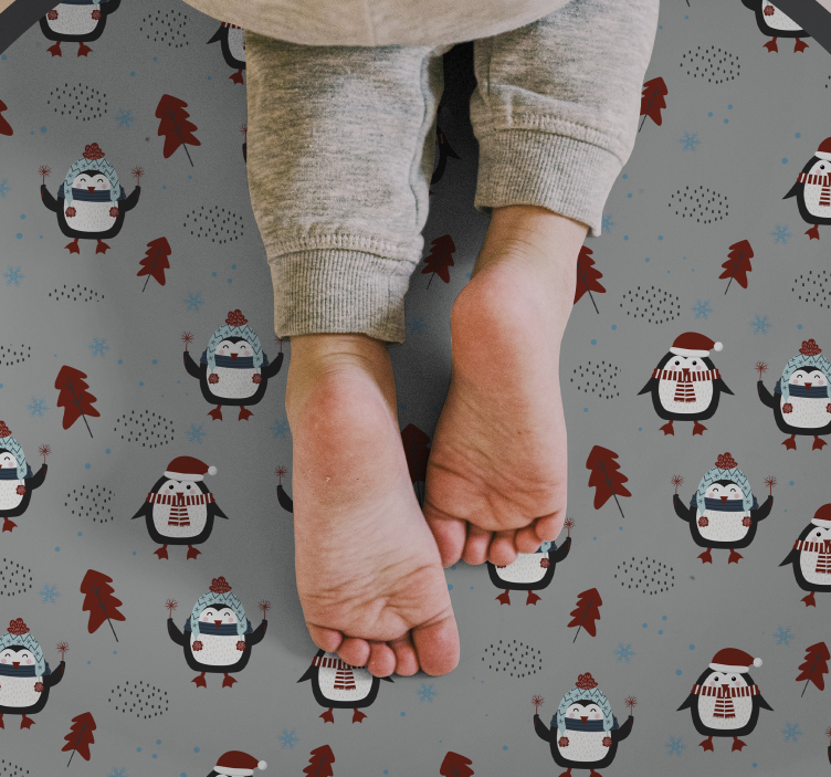 Motiv prazničnega pingvina Božična vinilna preproga - TenStickers