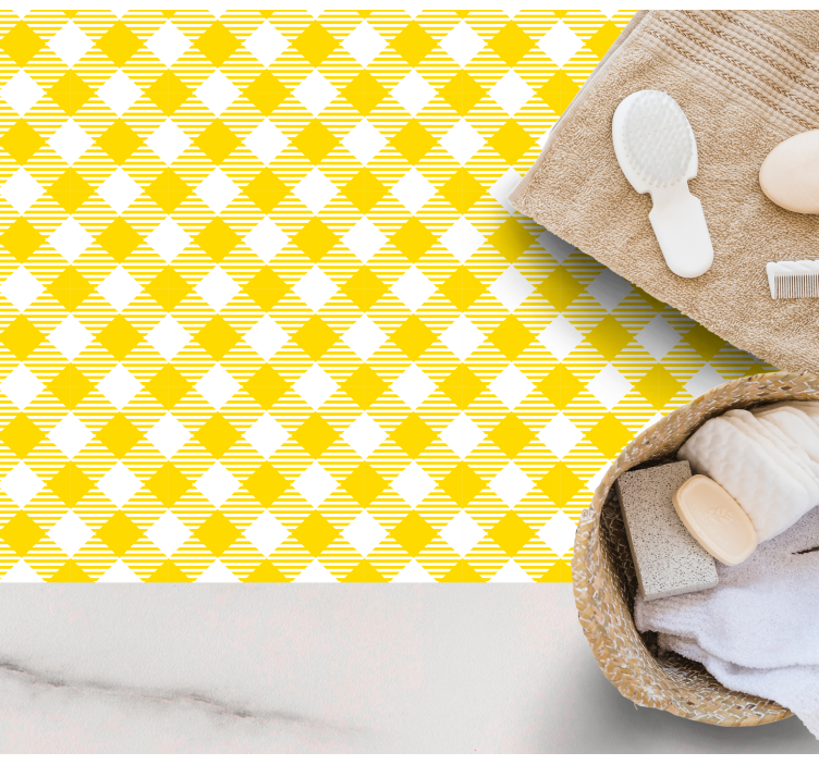 Motiv rumenega diamanta Vinilna preproga s črtami - TenStickers