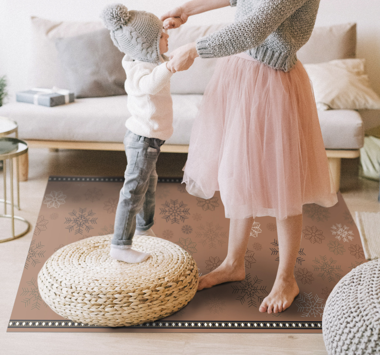 Motiv snežinke cvetlična vinilna preproga - TenStickers