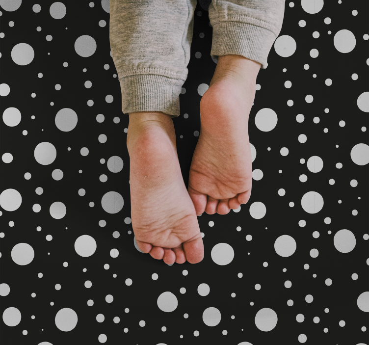 Sive in črne pikice Vinilna preproga za dojenčke - TenStickers