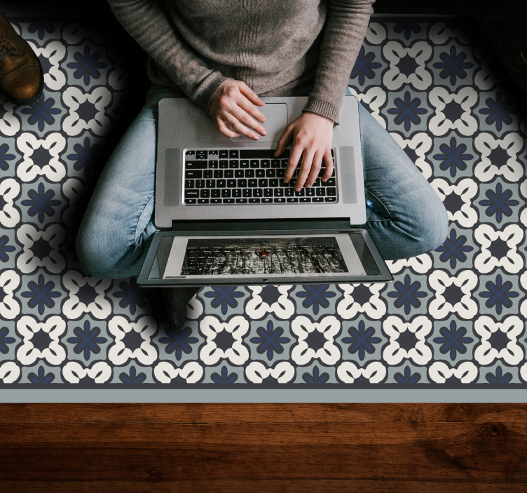 Siva klasična aranžma Vinilna mozaik preproga - TenStickers