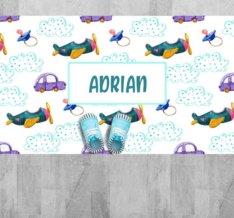 Muhasta tema letala Vinilna preproga z imeni - TenStickers