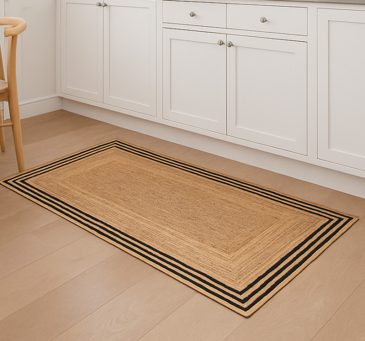 Natural jute texture vinilna preproga za kuhinjo - TenStickers