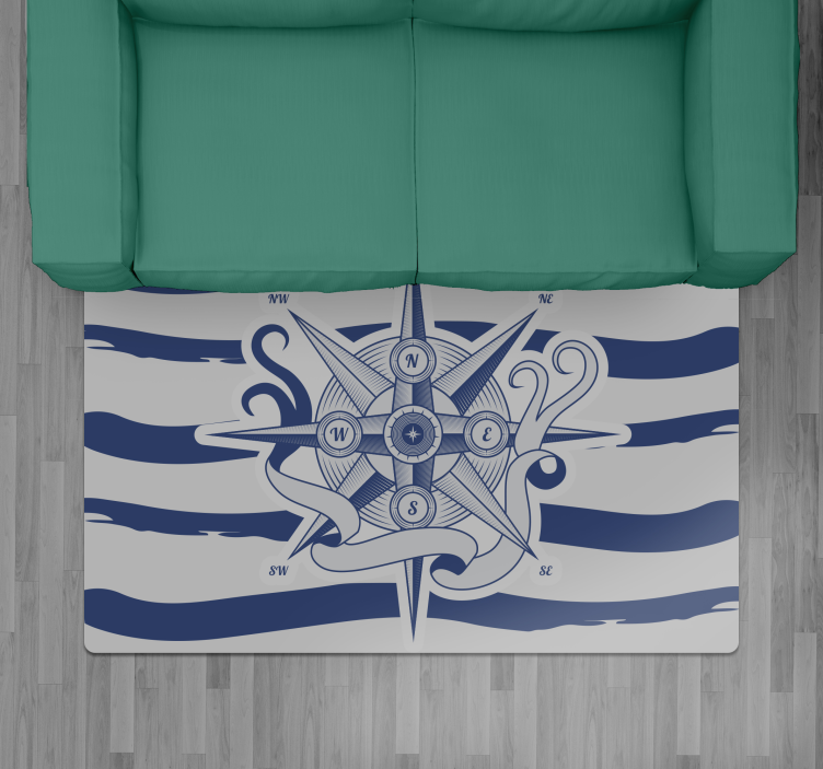 Navtični kompas Vinilna preproga z zemljevidom sveta - TenStickers