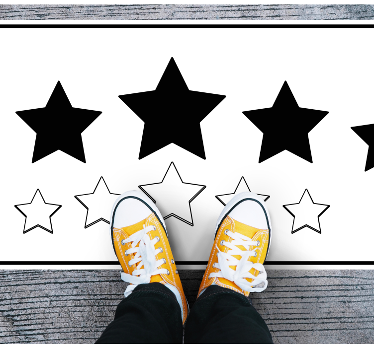 Bel in črn motiv vinilna preproga s zvezdami - TenStickers