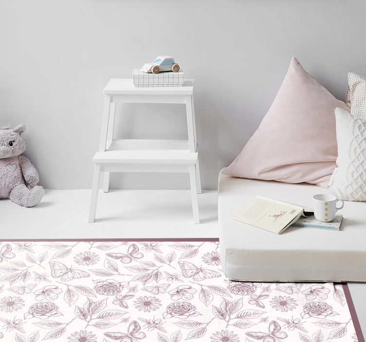 Nežen cvetni aranžma cvetlična vinilna preproga - TenStickers