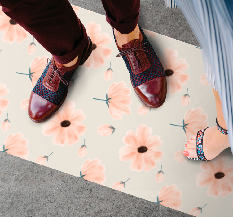 Nežen motiv cvetlična vinilna preproga - TenStickers