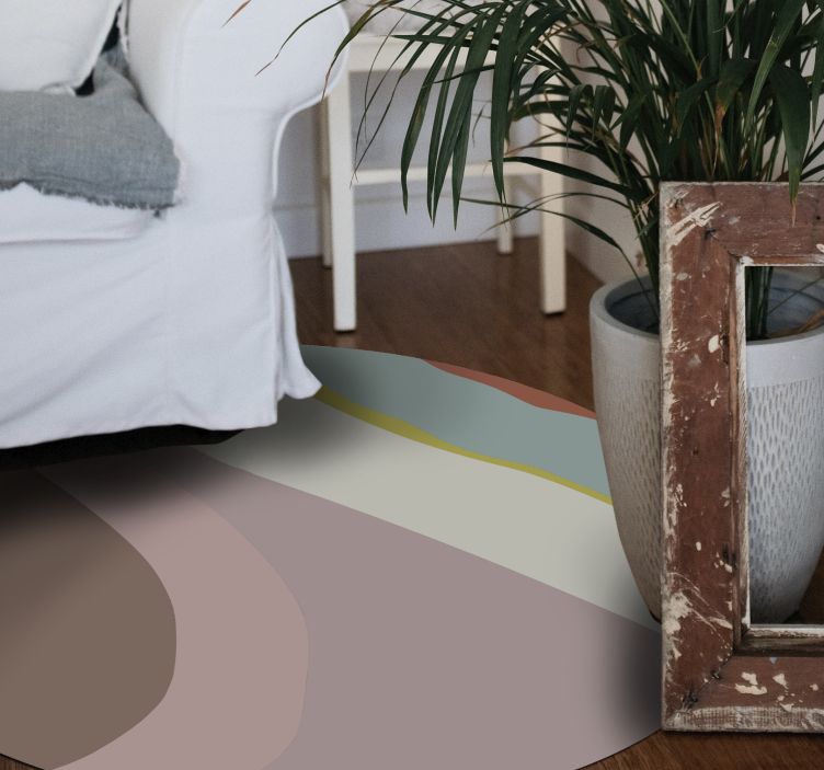 Nežni odtenki tokov Okrogla vinilna preproga - TenStickers