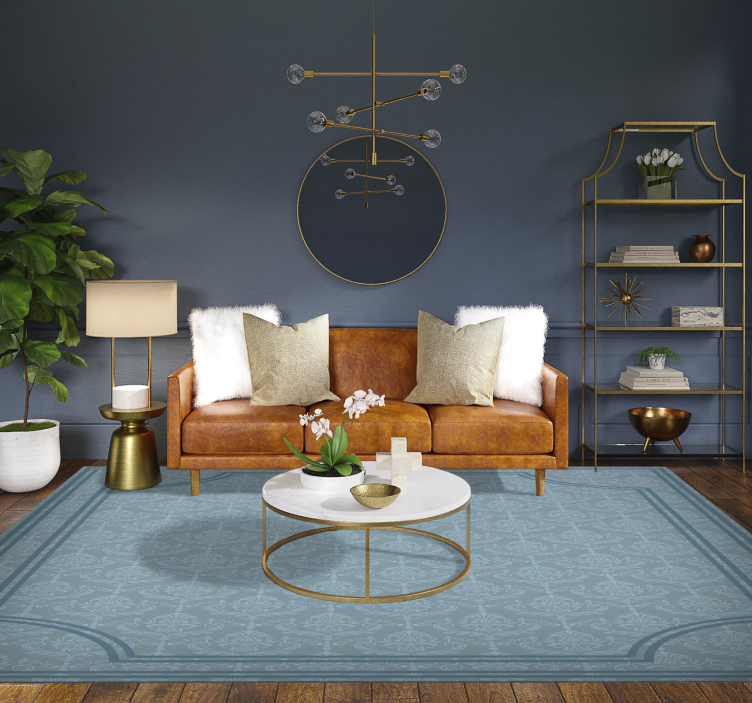 Nežno modra baročna Vinilna preproga za jedilnico - TenStickers