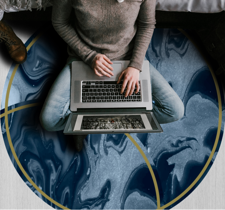 Nordijska abstraktna modra dizajn nordijska preproga - TenStickers