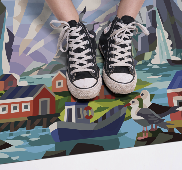 Norveška obala Naravne vinilnea preproga - TenStickers