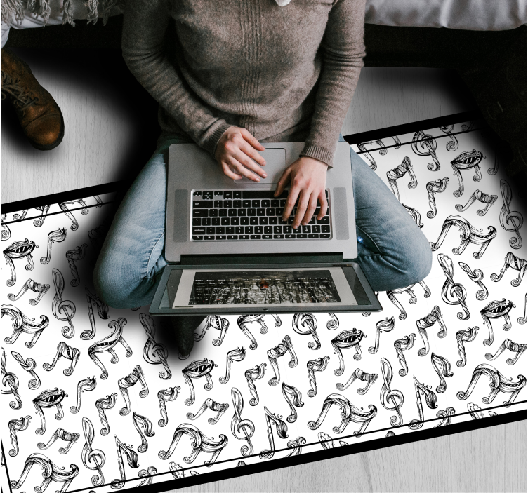 Oblikovanje glasbenih not Vinilna preproga za najstnike - TenStickers