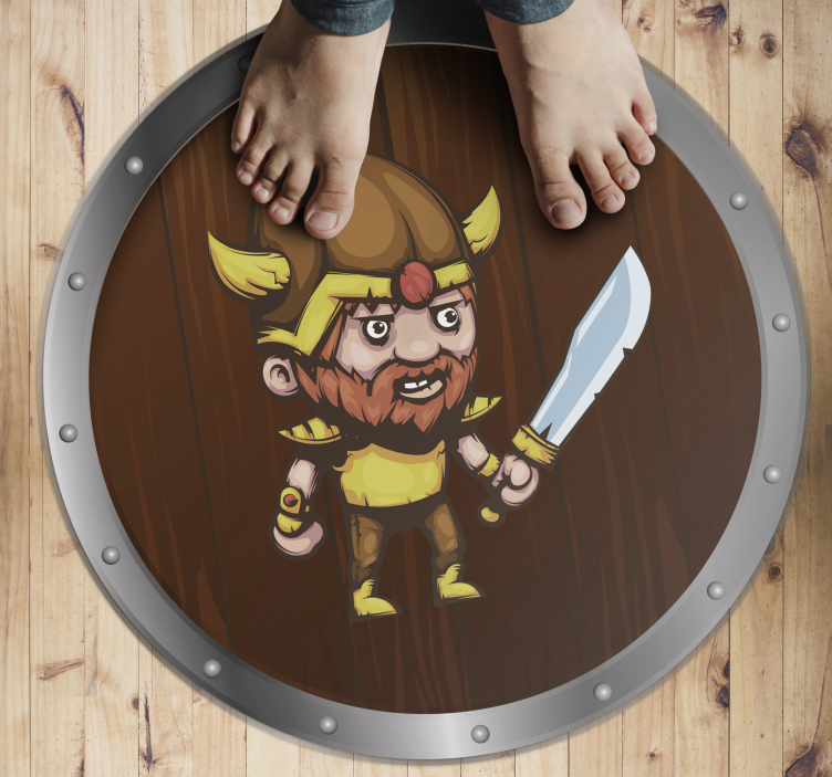 Viking warrior on brown surface vinilne preproge - TenStickers