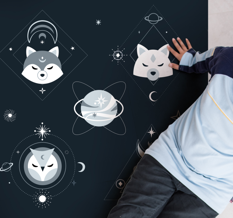 Obrazi kozmičnih živali Vinilne preproge v drugih vzorcih - TenStickers