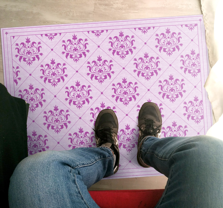 Okrašen vzorec damasta Vintage vinilna preproga - TenStickers