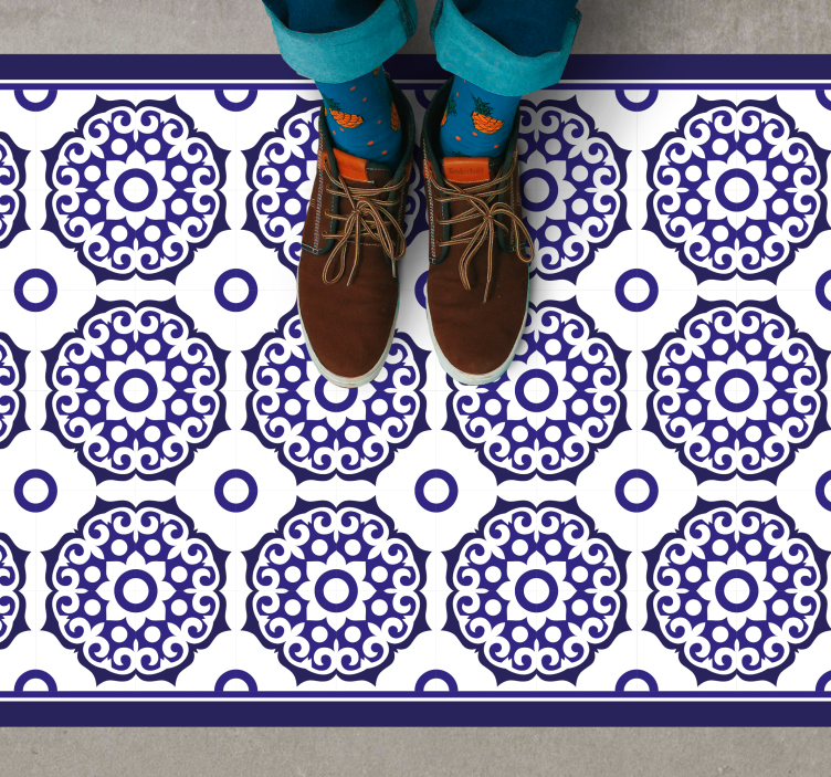 Ornate blue patterns vinilna talna obloga - TenStickers