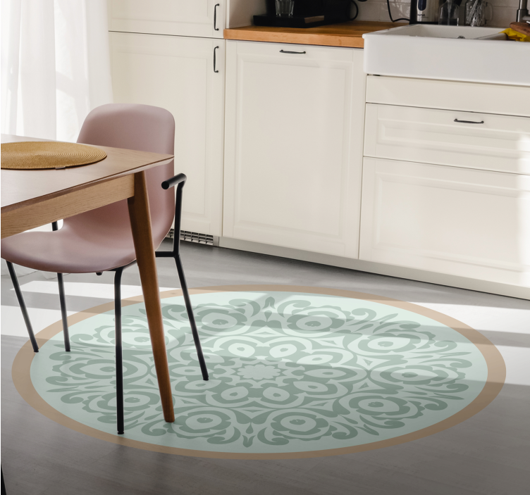 Okrogel botanični aranžma Vinilna preproga mandala - TenStickers