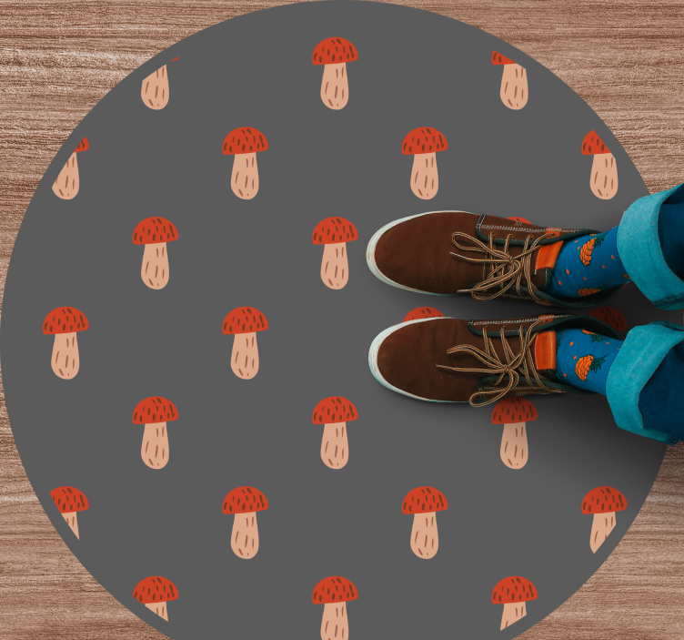 Okrogel z vzorcem gob Vinilna preproga za kuhinjo - TenStickers